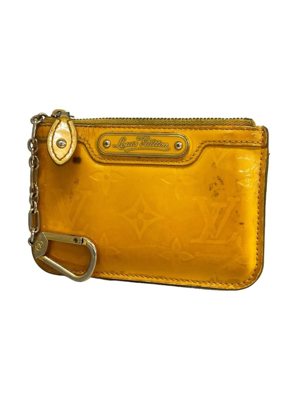Louis Vuitton Coin Purse Vernis Pochette Cles NM Jaune Passion